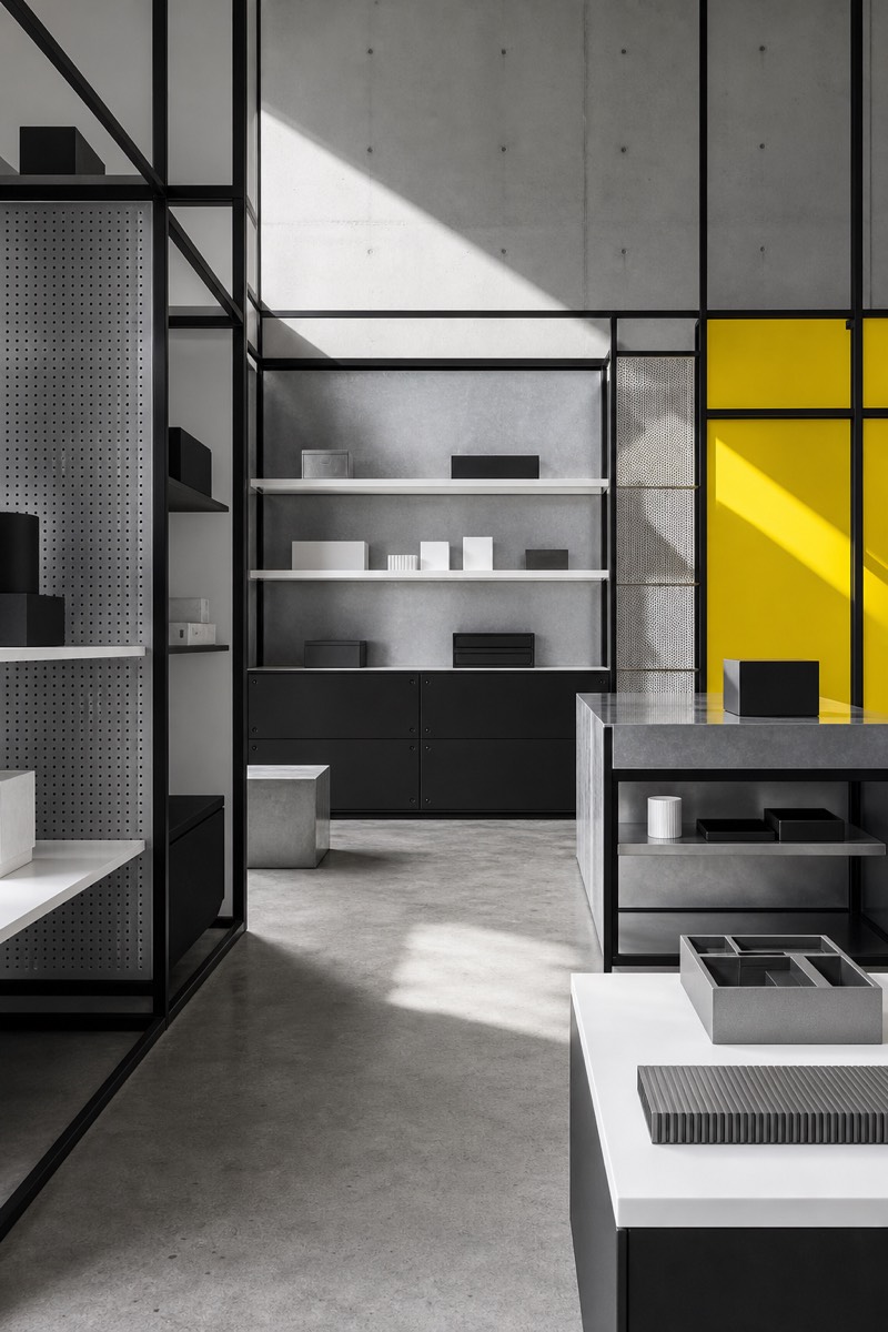 Branded retail environment with strong material details